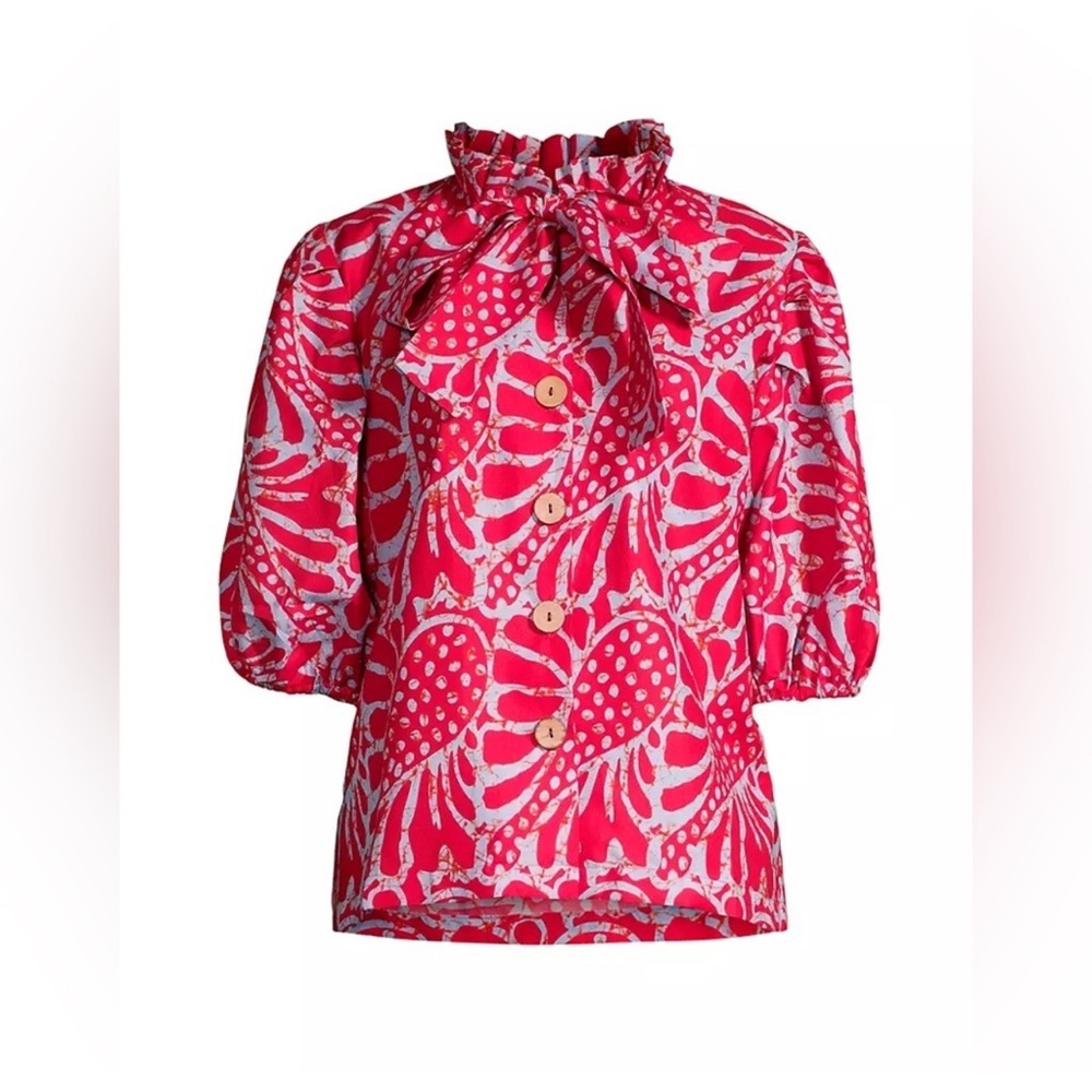 Elisamama Red Floral Kathy Blouse